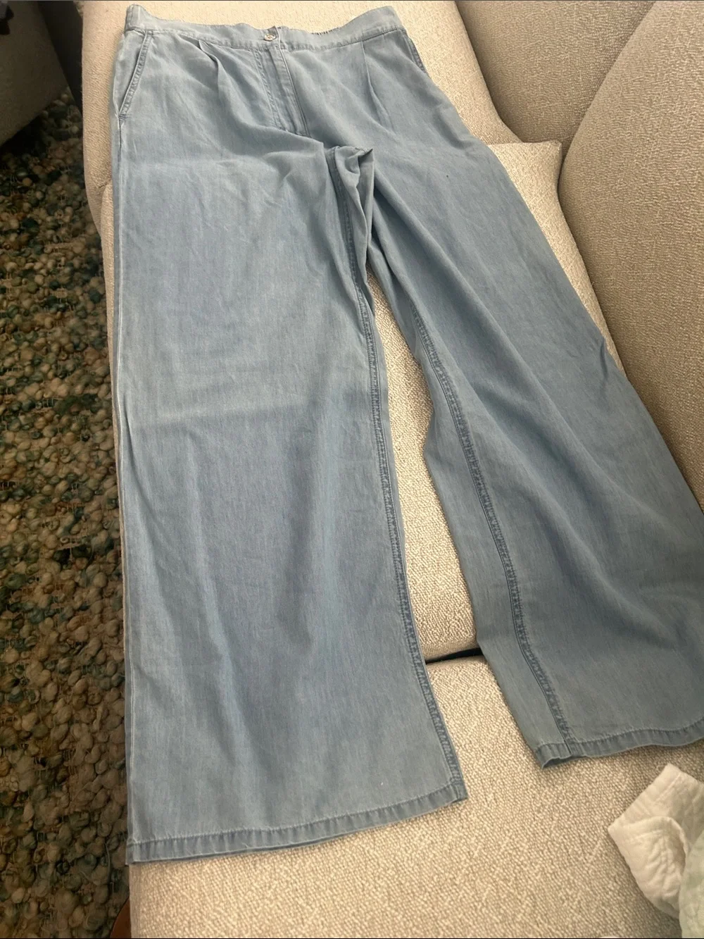 Michael Kors Light Blue Wide Leg Jeans Brand New  chambray lightweight pants